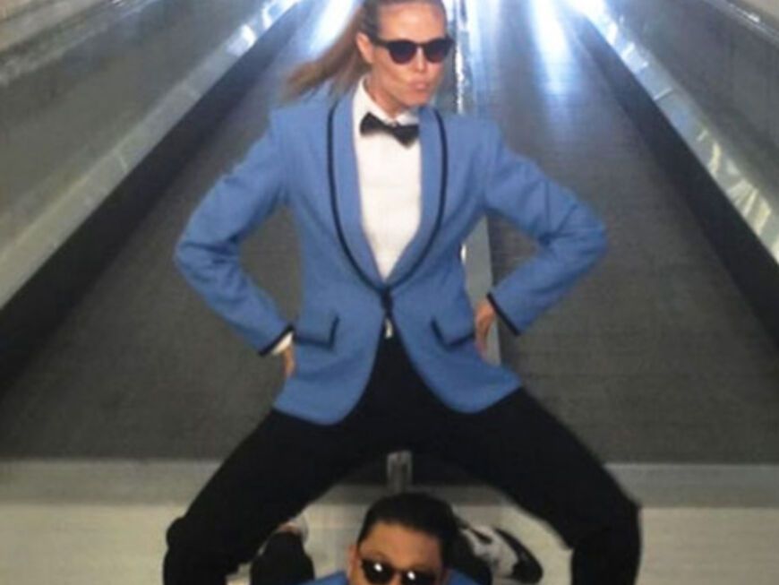 Und auch MTV EMAs 2012-Moderatorin Heidi Klum schwang mit Psy die Hüften
