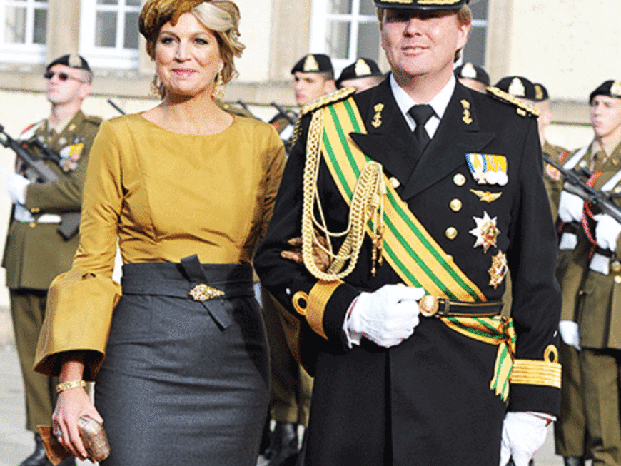 Ebenfalls mit von der Partie:´ Kronprinz Willem-Alexander der Niederlande mit Prinzessin Máxima