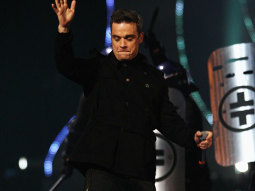 Endlich stehen sie wieder komplett auf der Bühne: Robbie Williams und die übrigen Jungs von Take That