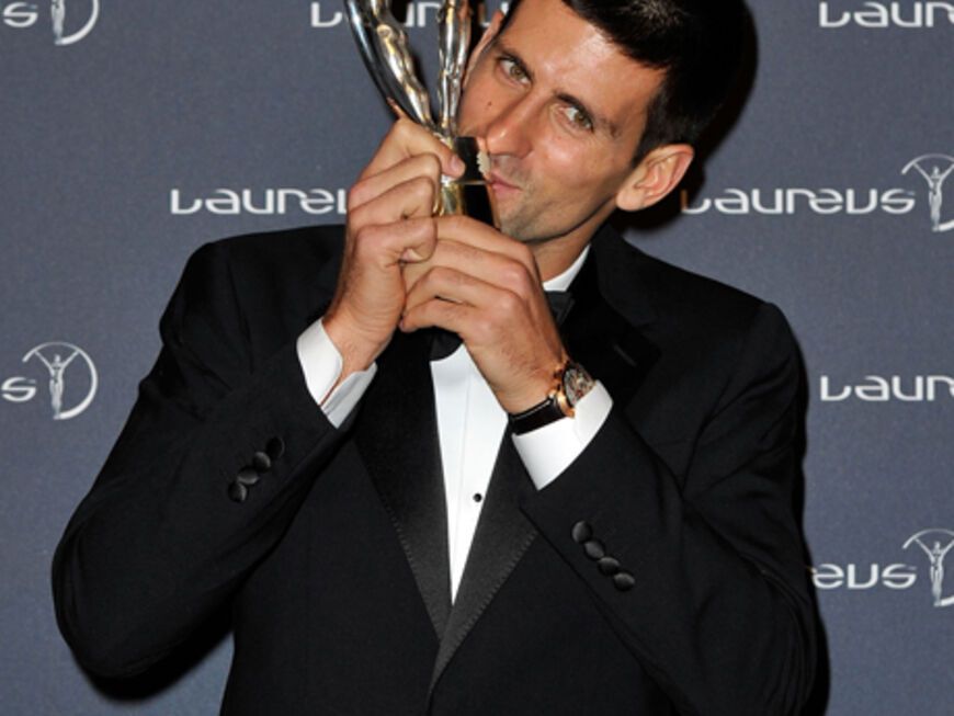 Tennis-Star Novak Djokovic wurde mit einem "Laureus"-Award ausgezeichnet und war sichtlich glücklich über die Auszeichnung