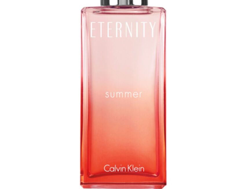Japanische Birne flirtet mit Bergamotte und Hyazinthe:„Eternity Summer" von Calvin Klein, EdP, 100 ml, ca. 60 Euro