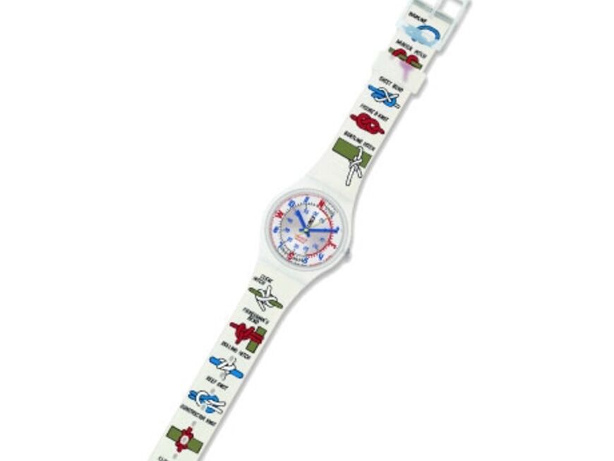 Uhr mit Seemannskunde von Swatch, ca. 45 Euro