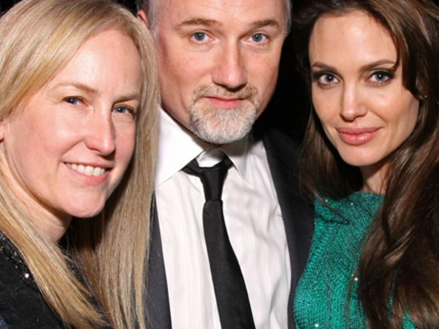 David Fincher und Angelina Jolie posten gemeinsam mit Cean Chaffin für einen Schnappschuss