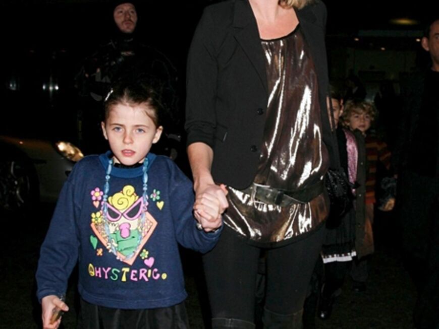 Kate Moss am Weihnachtsabend 2008 mit ihrer Tochter Lila Grace