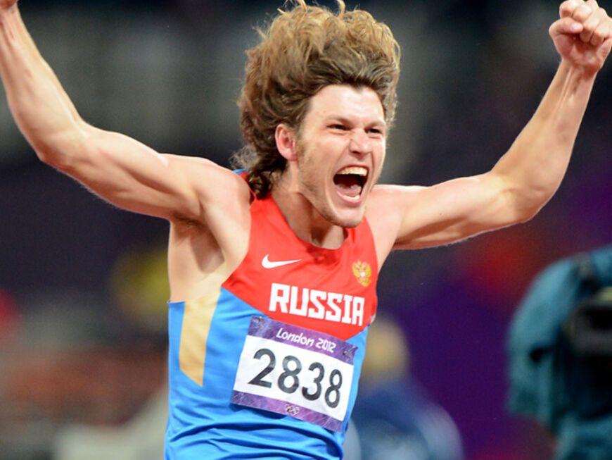Hochsprung: Ivan Ukhov aus Russland freut sich über seinen Olympiasieg. Und über eine Prämie in Höhe von 100.000 Euro