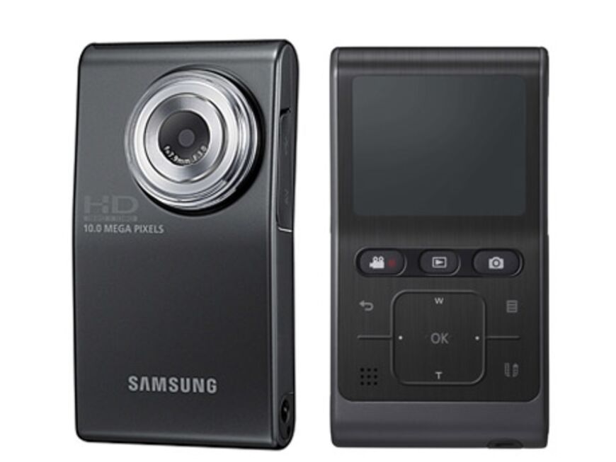 Als Geschenktipp für SIE und IHN gleichermaßen geeignet: Der Samsung Full-HD-Camcorder HMX-U10 mit Youtube- und 10-Megapixel-Fotofunktion im stylischen Candybar-Format, Samsung, ca. 229 Euro 