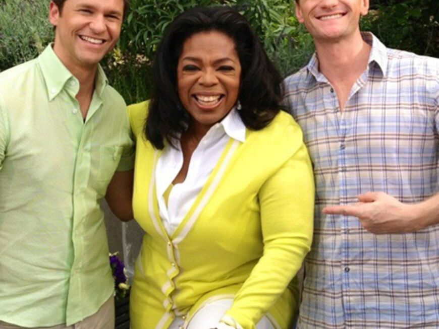 Berühmter Besuch: Oprah Winfrey! Harris twitterte stolz wie Oskar: "Habe ihr Pizza gemacht und hier zeige ich auf sie!"