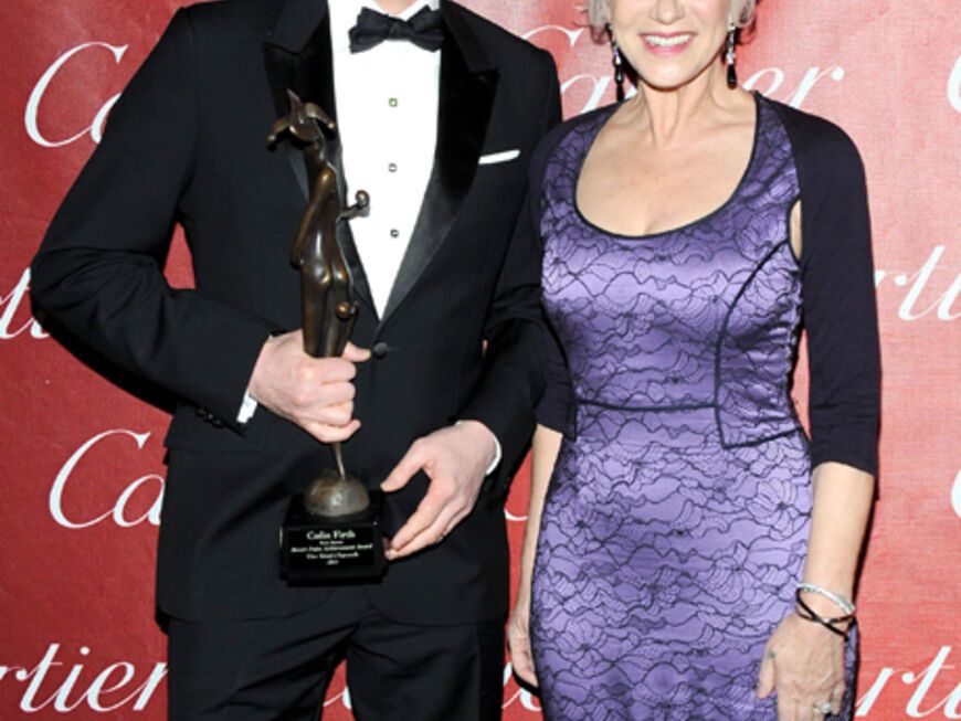 Doppeltes Glück: Colin Firth gewann den "Desert Palm Achievement Actor Award" und durfte mit Helen Mirren posieren