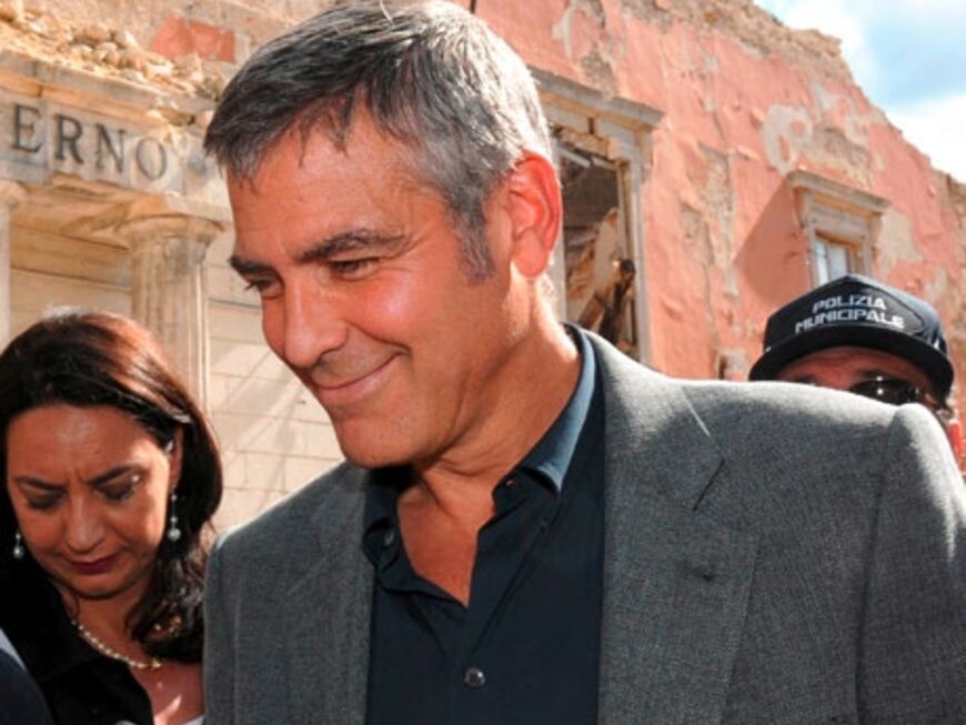 George Clooney in L´´Aquila 