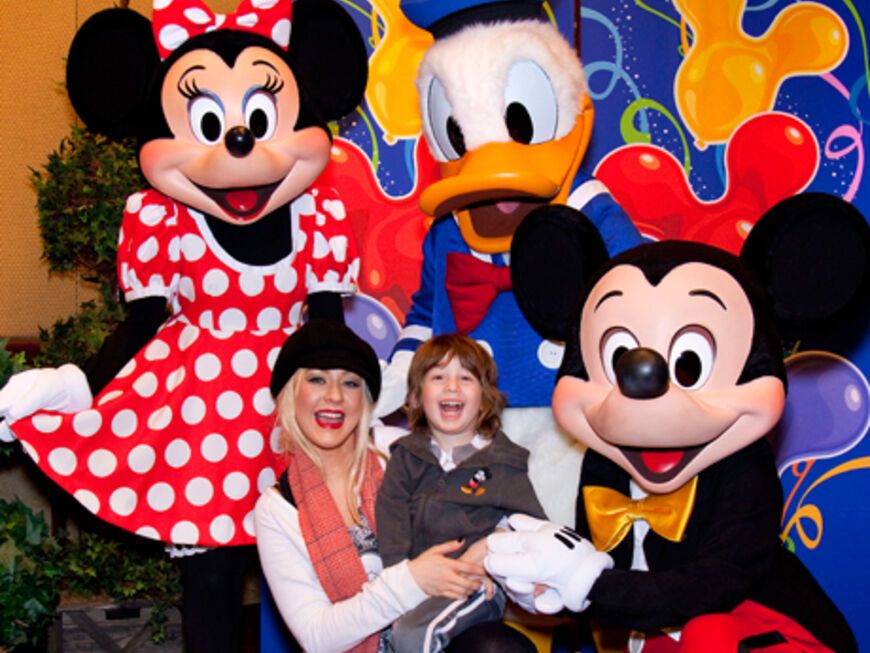 Wie süß! Schon im Januar war Christina Aguilera mit May bei Mickey Mouse zu Besuch