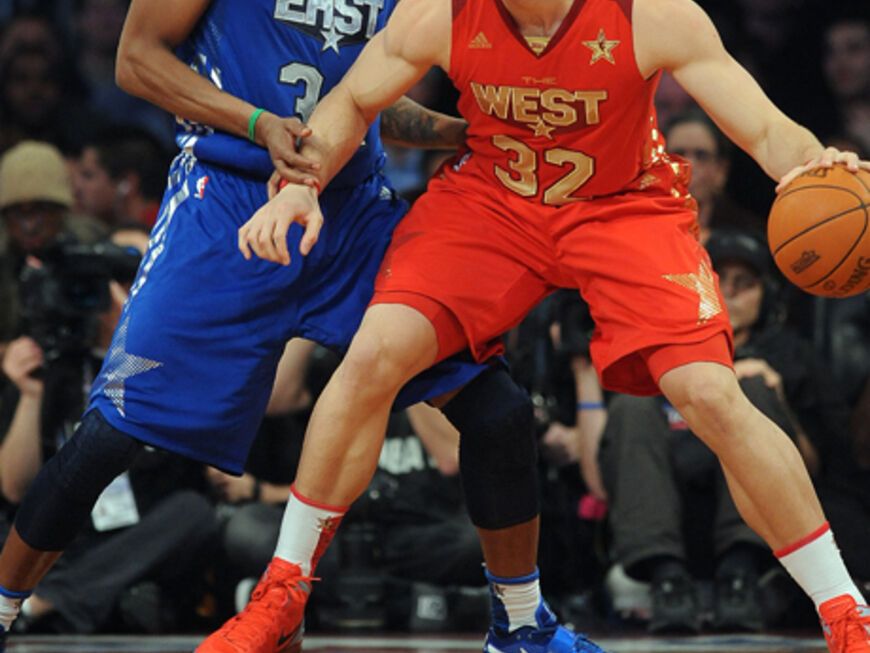 Die besten vom Westen gegen die All-Stars aus dem Osten: Dwyane Wade der Miami Heat im direkten Kampf mit Blake Griffin von den L.A. Clippers﻿