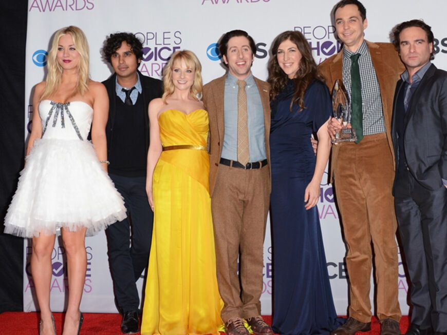 Kaley Cuoco, Kunal Nayyar, Melissa Rauch, Simon Helberg, Mayim Bialik, Jim Parsons, and Johnny Galecki der US-Erfolgsserie "The Big Bang Theory"