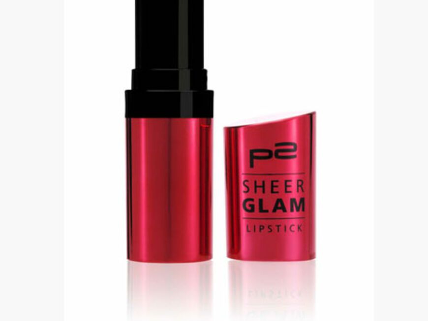 Jetzt noch leuchtend und glänzend rote Lippen und der Look Ã  la Julianne Hough ist perfekt. "Sheer Glam Lipstick" von P2, ca. 2 Euro