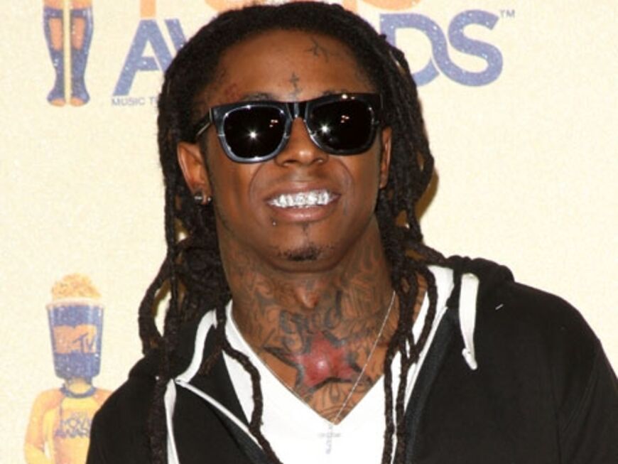 Rapper Lil Wayne posiert für die Fotografen