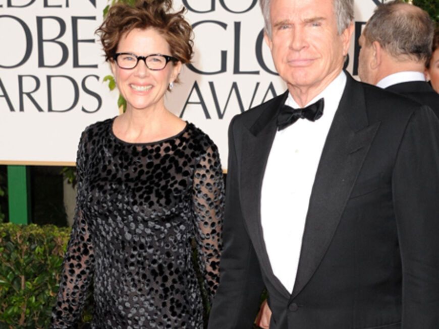 Annette Benning und Ehemann Warren Beatty waren gespannt, ob Annette den Globe als "Beste Darstellerin" in "The Kids Are All Right" gewinnen wird