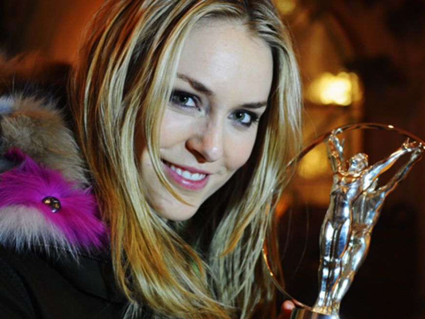 Ebenfalls stolze Preisträgerin: US-Skiläuferin Lindsey Vonn