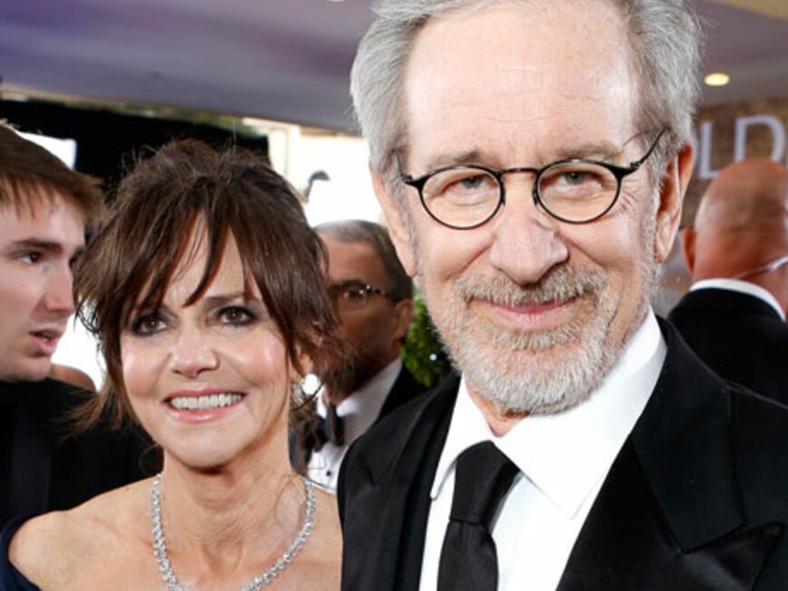 Hier ist Sally mit dem Regisseur Steven Spielberg zu sehen, der auch bei "Lincoln" Regie geführt hat