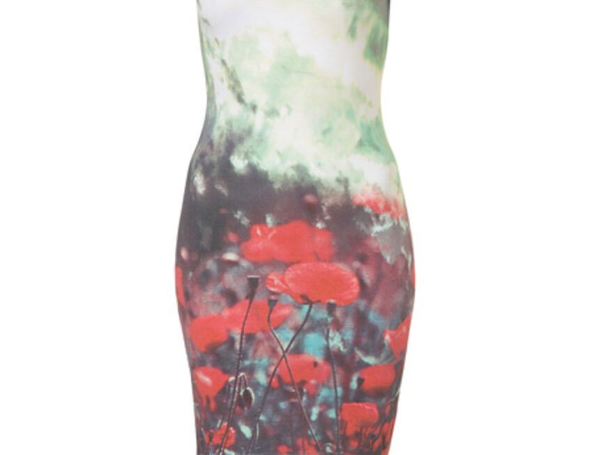 Wetten, dass sich die Blumen auf dem Kleid länger frisch halten als die in Ihrer Vase?! Kleid mit Klatschmohn-Print von Motel, ca. 40 Euro