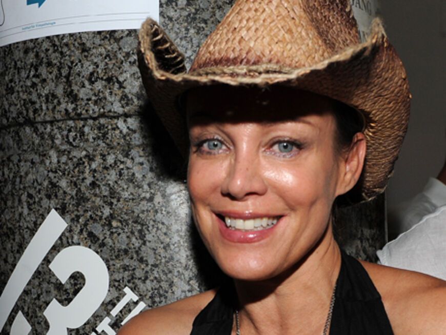Cowgirl: Sonja Kirchberger kam mit einem lässigen Strohhut