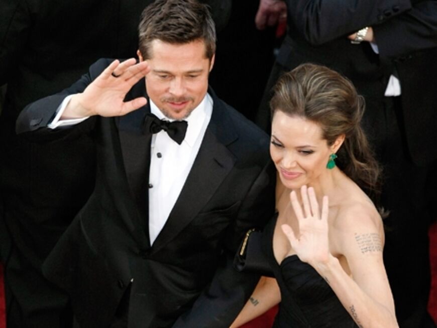 Hollywoods-Traumpaar: Angelina Jolie und Brad Pitt. Die Anwesenheit von Pitts Ex-Frau Jennifer Aniston störte sie nicht