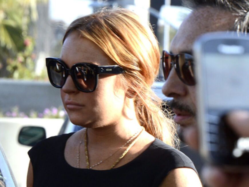 30. Januar 2013: Lindsay Lohan ist wieder auf dem Weg ins Gericht in Los Angeles. Sie muss sich für einen Autounfall mit Fahrerflucht verantworten