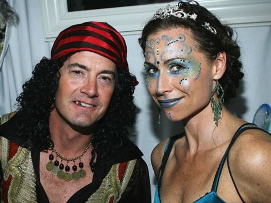 2006: Kyle MacLachlan als Pirat und Schauspielkollegin Minnie Driver als zarte Nixe zu Gast bei Heidi Klums Party