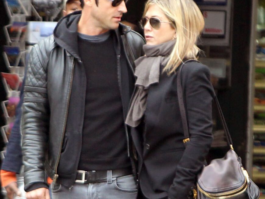 Justin Theroux und Jennifer Aniston in New York. Das Paar hält ihre Beziehung so gut es geht aus der Öffentlichkeit