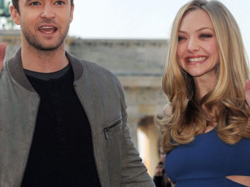 Hübscher Besuch: Justin Timberlake und Amanda Seyfried sind derzeit in Berlin zu Gast, um ihren neuen Film 'In Time' zu promoten
