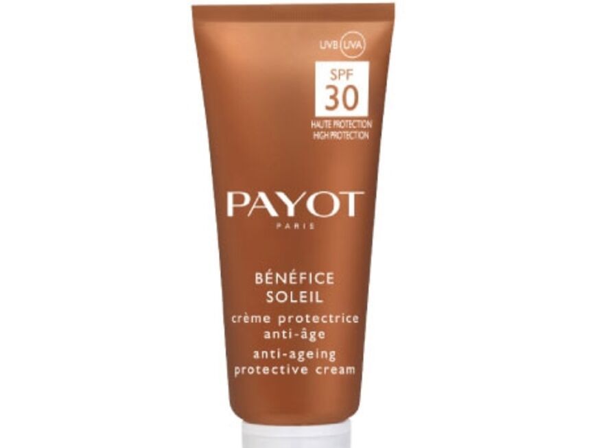Mini-Größe fürs Gesicht "Bénéfice Soleil Anti-Aging Sonnenschutzcreme LSF 30" von Payot, 50 ml ca. 31 Euro