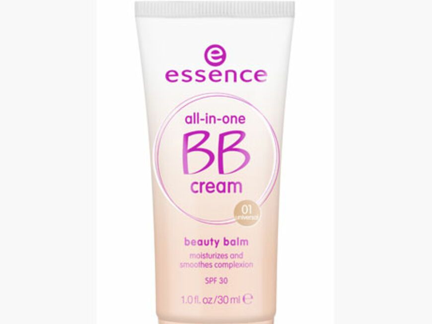 Die BB-Cream von Essence ist leicht deckend und damit für kleinere Unreinheiten geeignet. Erhältlich in den Nuancen 01 Universal und 02 Natural. "All in One", 30 ml ca. 4 Euro