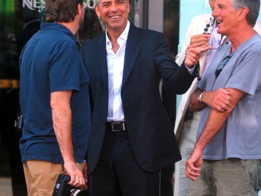 George Clooney am Set für Nespresso
