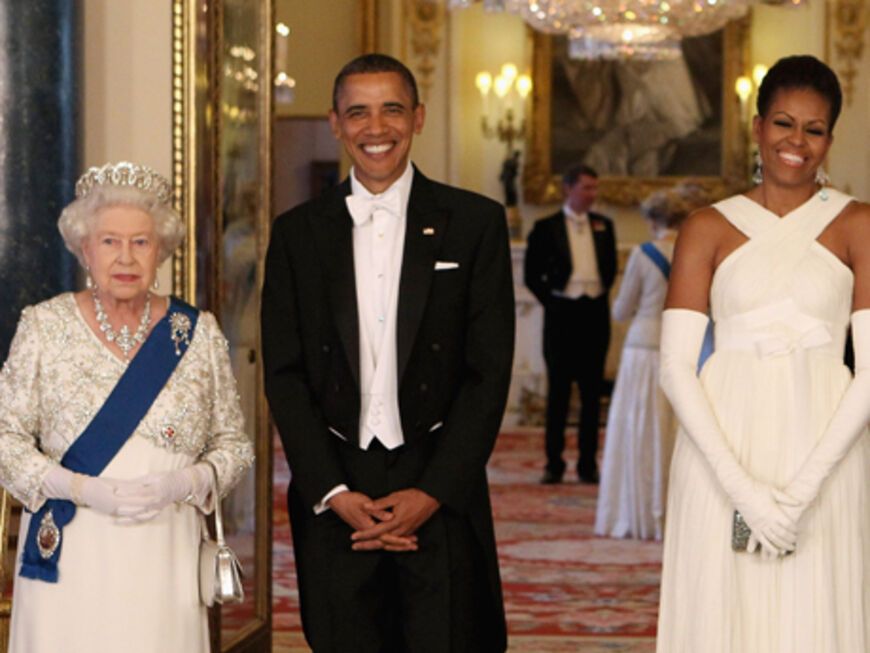Königlich gut gekleidet zeigte sich nicht nur die Queen, auch Michelle und Barack Obama konnten sich sehen lassen