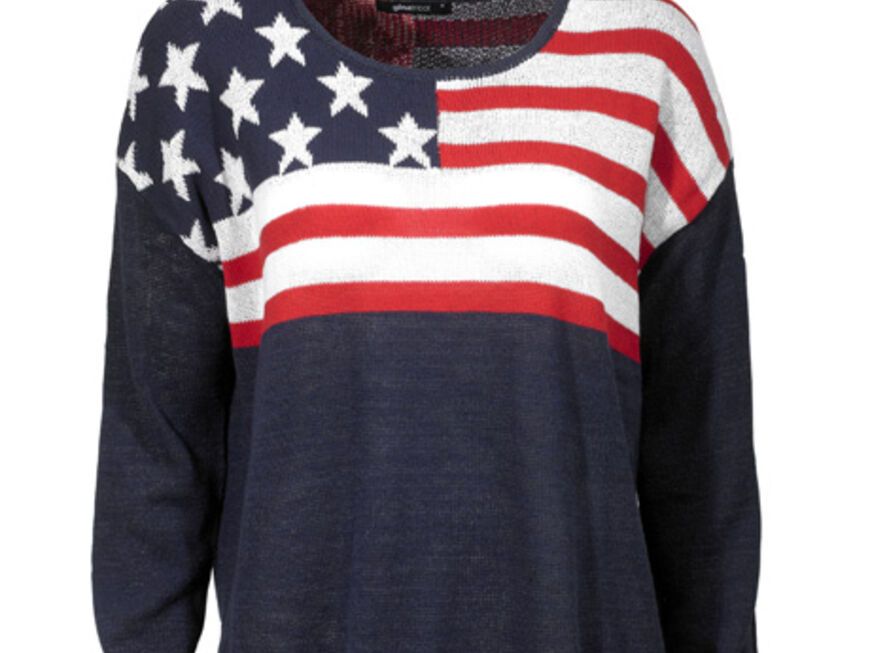 Kuschliger Sweater mit Flaggen-Muster von Gina Tricot, ca. 30 Euro