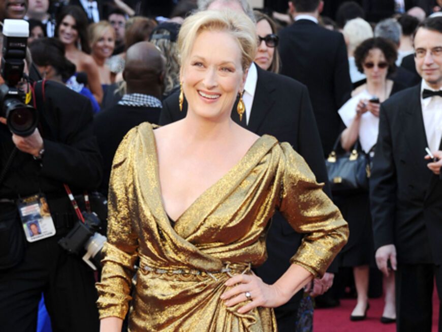 Golden Girl: Ob Meryl Streep (in Lanvin) auch mit einem Goldmännchen ("The Iron Lady") nach Hause gehen wird?