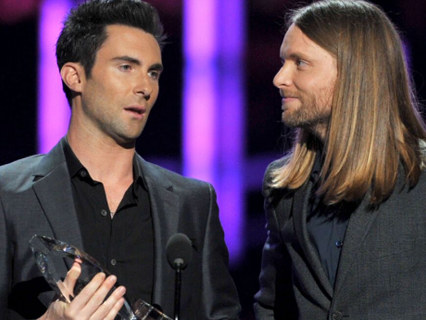 Adam Levine und James Valentine freuten sich riesig: Ihre Band "Maroon 5" wurde zur beliebtesten Band gewählt