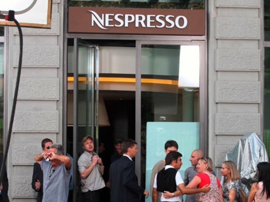 George Clooney am Set für Nespresso