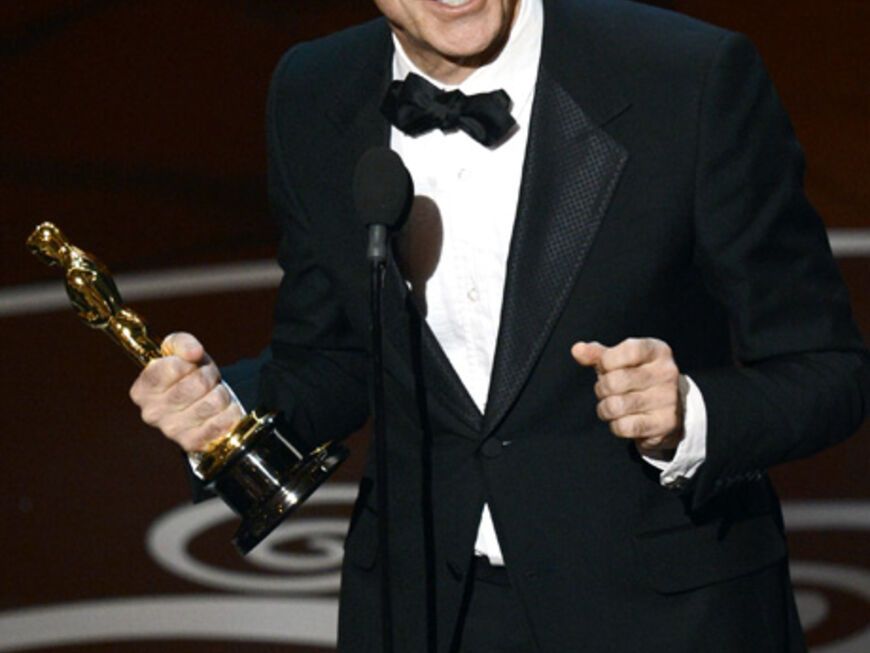 Glückwunsch! Der dritte Oscar für "Life of Pi" und die "Beste Filmmusik". Mychael Danna bedankt sich gerührt bei seinen verstorbenen Eltern