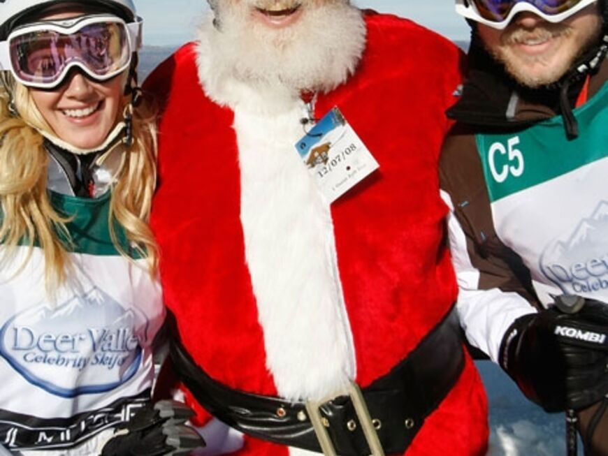 Sportlich: Santa Claus macht die Ski-Pisten mit den "The Hills"-Stars Heidi und Spencer Pratt unsicher