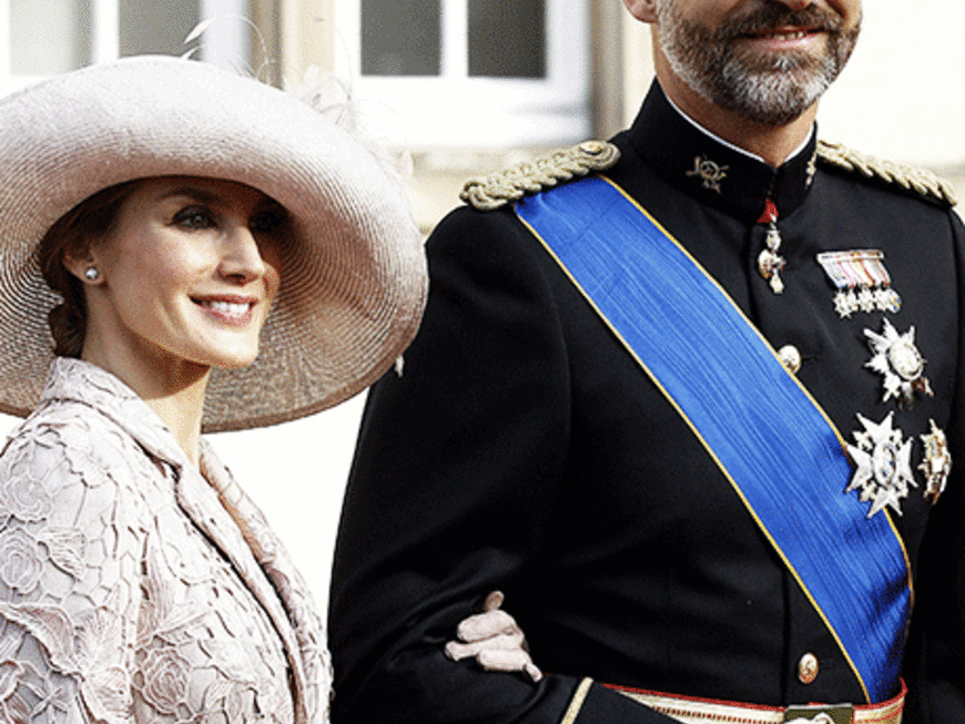 Auch´ Kronprinz Felipe von Spanien und seine Frau Prinzessin Letizia feierten mit dem Paar