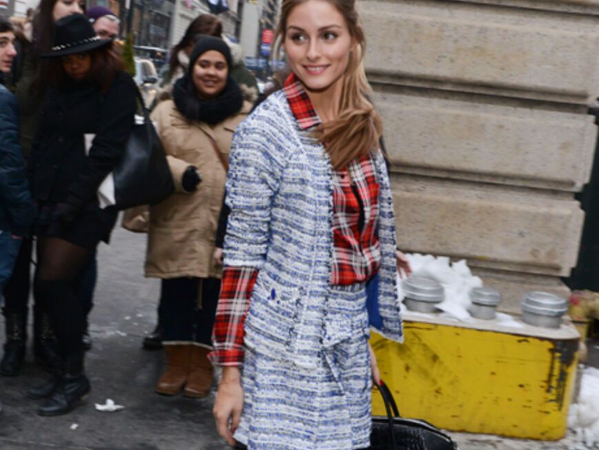 London Fashion Week Herbst/Winter 2014: Olivia Palermo ist der Hingucker. Zwar nicht auf dem Catwalk, dafür aber abseits