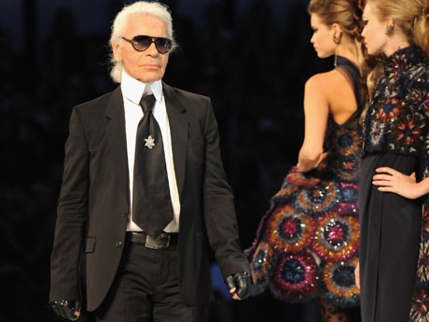Modepapst Karl Lagerfeld bei seiner Chanel-Show
