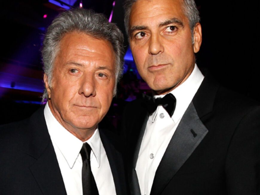 Nach der Show: Dustin Hoffman gratulierte George Clooney zum Preis