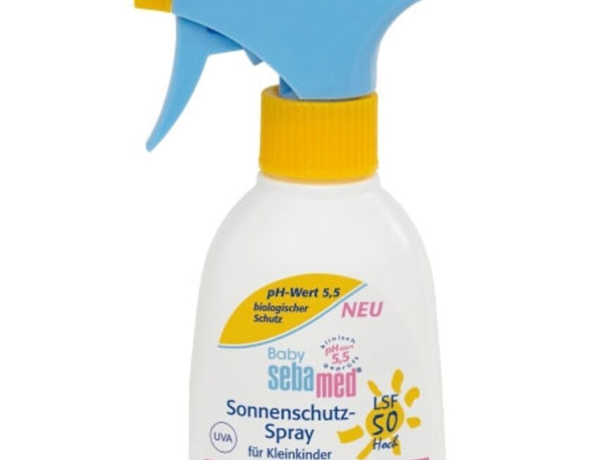 pH-neutral "Baby Sonnenschutz-Spray LSF 50" von Sebamed, 200 ml ca. 15 Euro