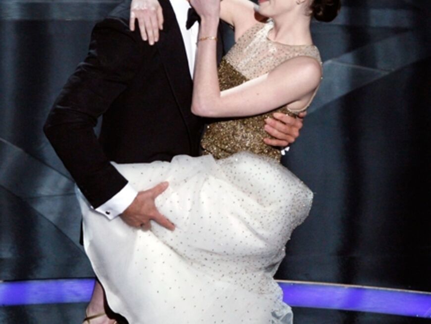 Heißer Tanz: Gastgeber Hugh Jackman turtelte mit Anne Hathaway