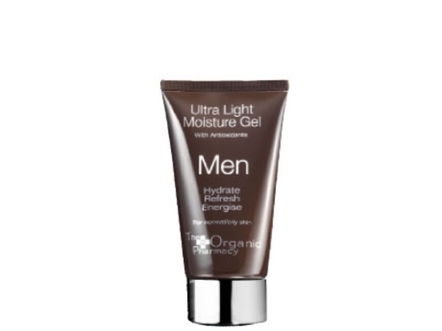 Für das Gesicht: Ultra Light Moisture Gel Men von The Organic Pharmacy, 75 ml ca. 58 Euro 
