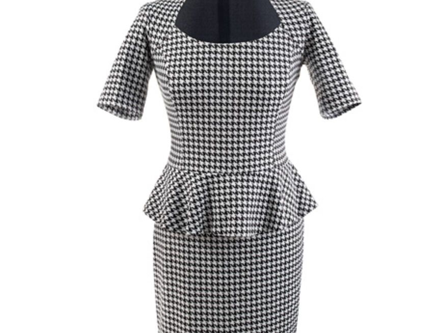 50ies-Flair! Figur betontes Kleid mit Hahnentritt-Muster von Orsay, ca. 40 Euro
