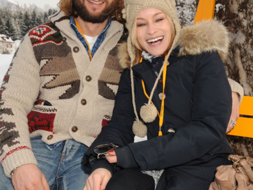 Hatten offensichtlich Spaß im Schnee: Dorkas Kiefer und Sascha Hauckï»¿