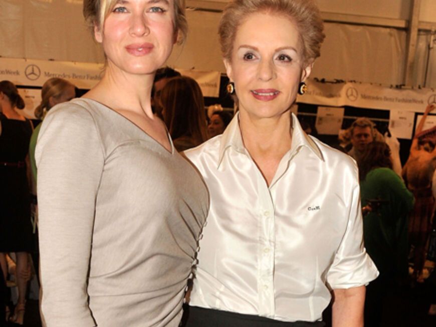 Ein gern gesehener Gast auf der Fashion Week in New York: Renée Zellweger mit Designerin Carolina Herrera