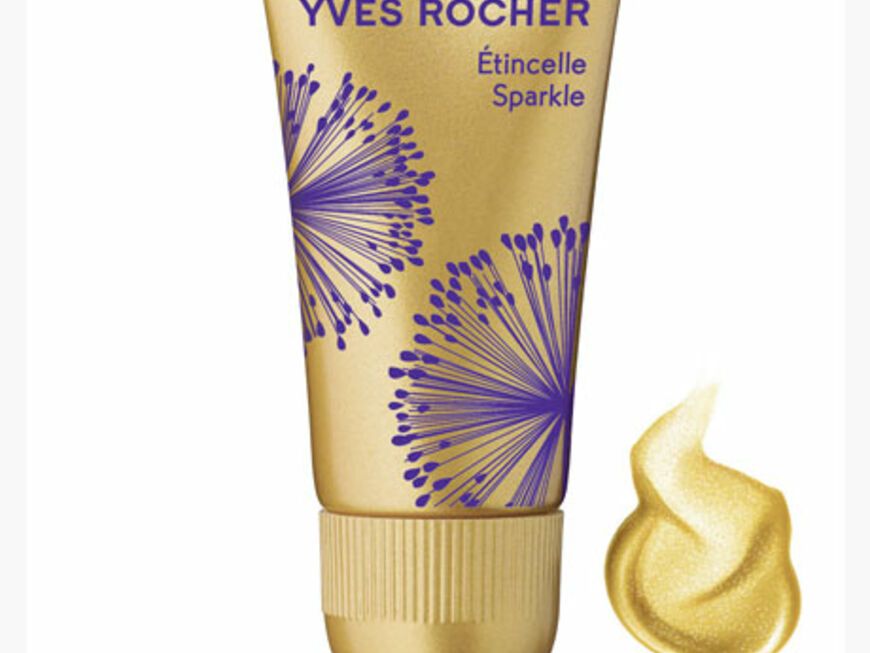 Mit dem "Schimmergel" von Yves Rocher, ca. 4 Euro, geeignet für Gesicht und Körper, lässt sich ein schöner goldener Glow auf die Haut zaubern.
