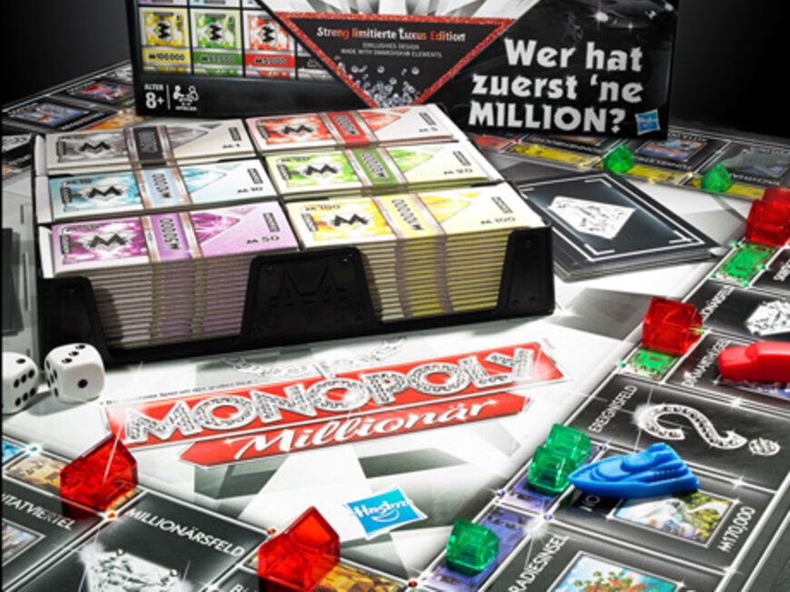 Was funkelt denn da? Das limitierte Monopoly "Millionär" ist mit echten Swarovski-Kristallen besetzt. Ab Anfang Dezember über <a title="http://www.monopoly.de/" href="http://www.monopoly.de/" target="_blank">monopoly.de</a> für ca. 120 Euro erhältlich